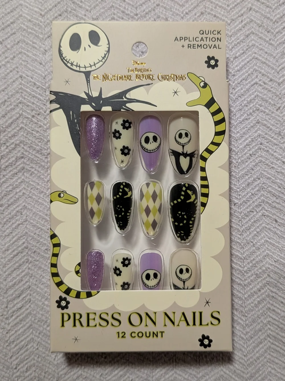 Nightmare Before Christmas Press-On Nails - 4 Sets + Nail Glue